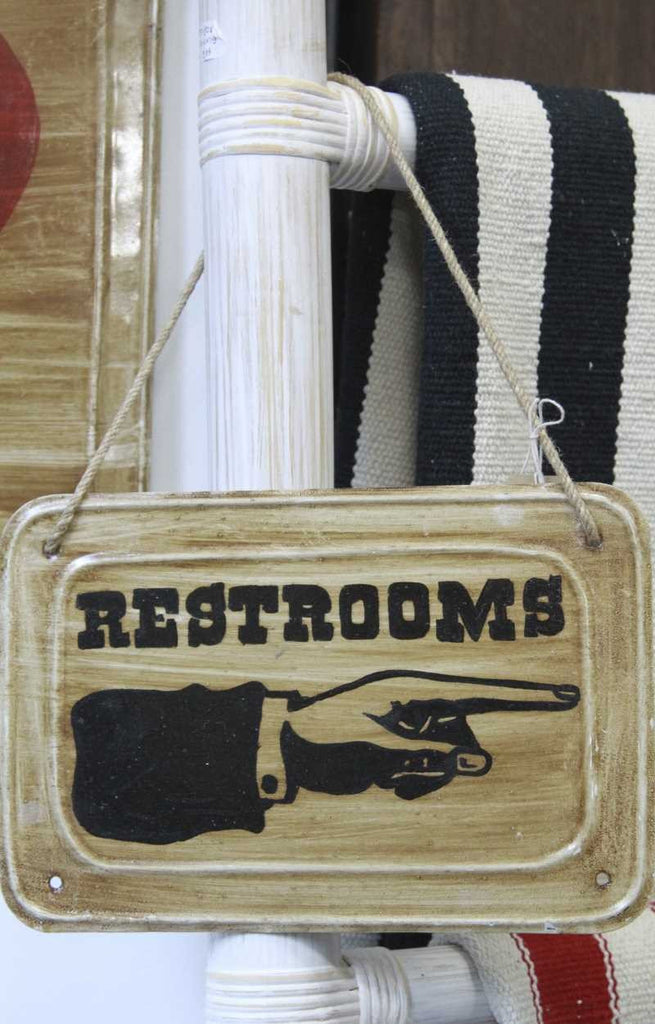 vintage restrooms sign 30cm x 20cm