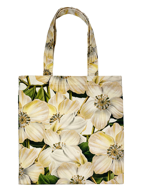 Yellow and white floral tote bag