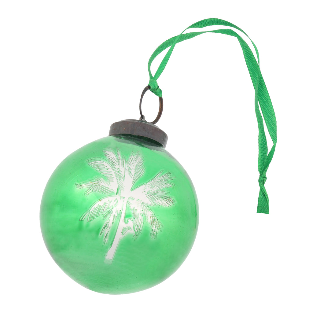 Green glass bauble