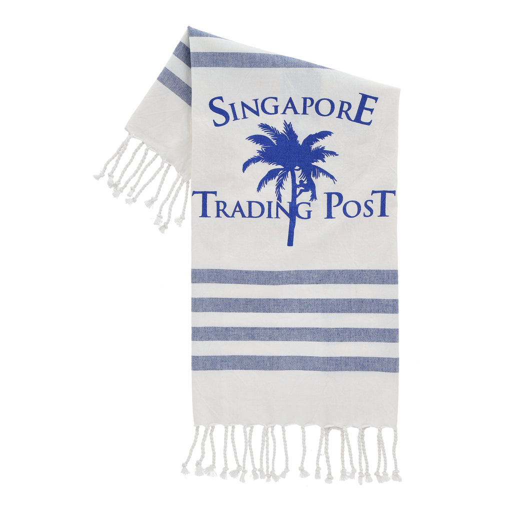 blue tea towel
