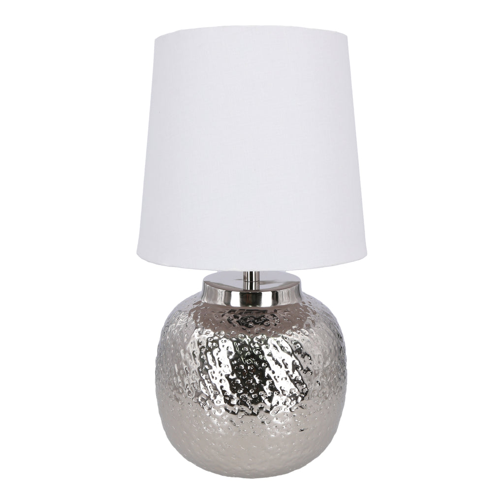 silver metal table lamp